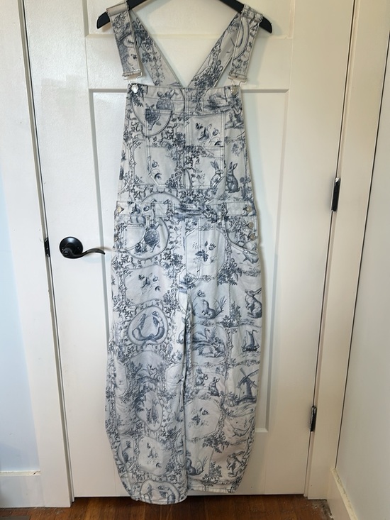 We The Free Pants - NWOT WE THE FREE PRINTED GOOD LUCK BARREL OVERALLS   SIZE LARGE $225